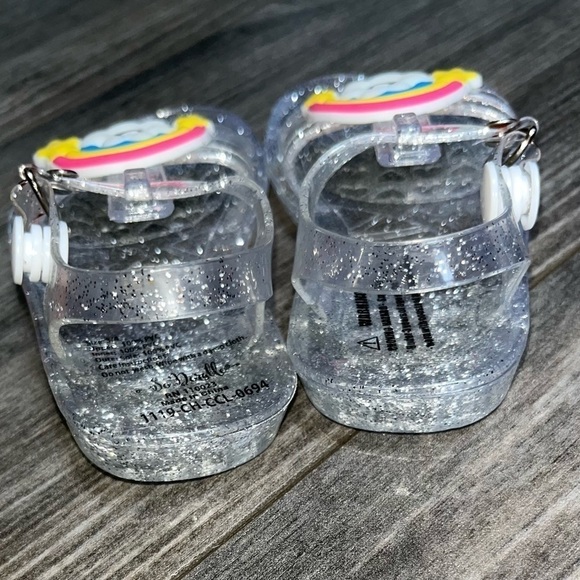 Toddler girls clear rainbow jellies size 3/4 like new - Picture 3 of 6